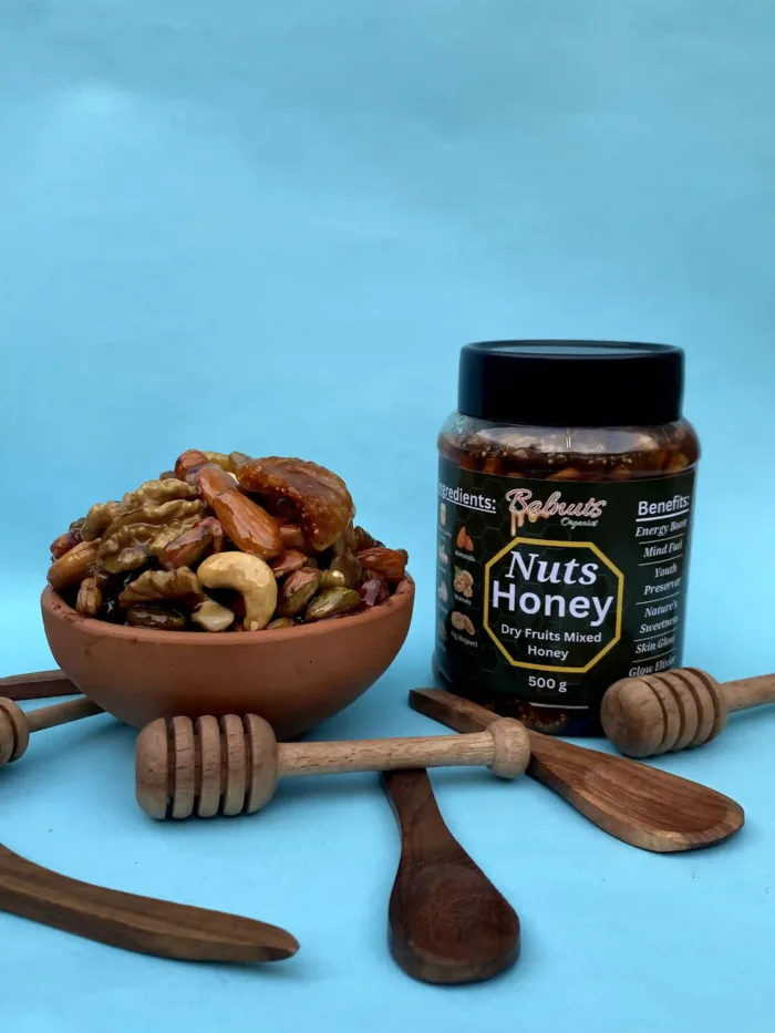 Bowl of nuts with honey & Nuts honey jar